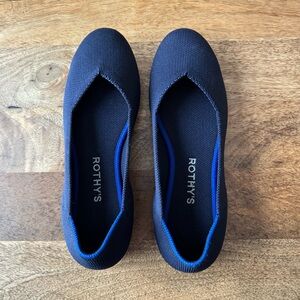 Rothy’s The Flat Women’s Size 6.5 Navy Blue Rounded Toe Washable Comfy